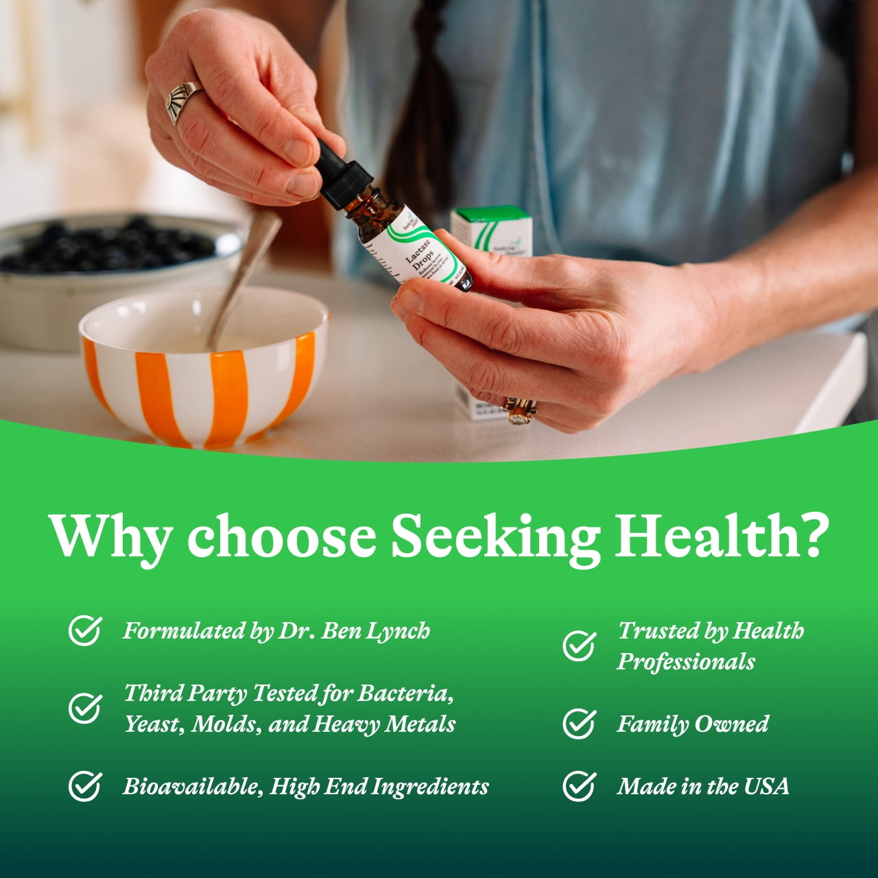 Seeking Health Lactase Drops - Liquid Supplement with Lactase Enzyme for Dairy Intolerance Support - Intolerance Support for Digestion - Lactase Enzyme Supplement - 0.50 fl oz, 52 Servings