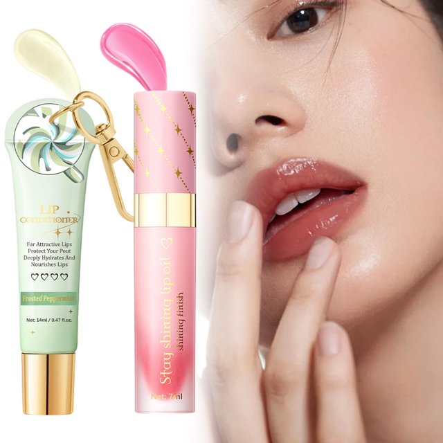 Mint Peach Strawberry Hydrating Lip Gloss Lipstick Set Color-changing Lipstick Temperature-responsive Moisturizing Lipstick Suitable For Dry And Mature Lips