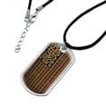 thumbnail image 2 of Steampunk American Flag with Gears Belts Chains Military Dog Tag Pendant Necklace with Cord, 2 of 4
