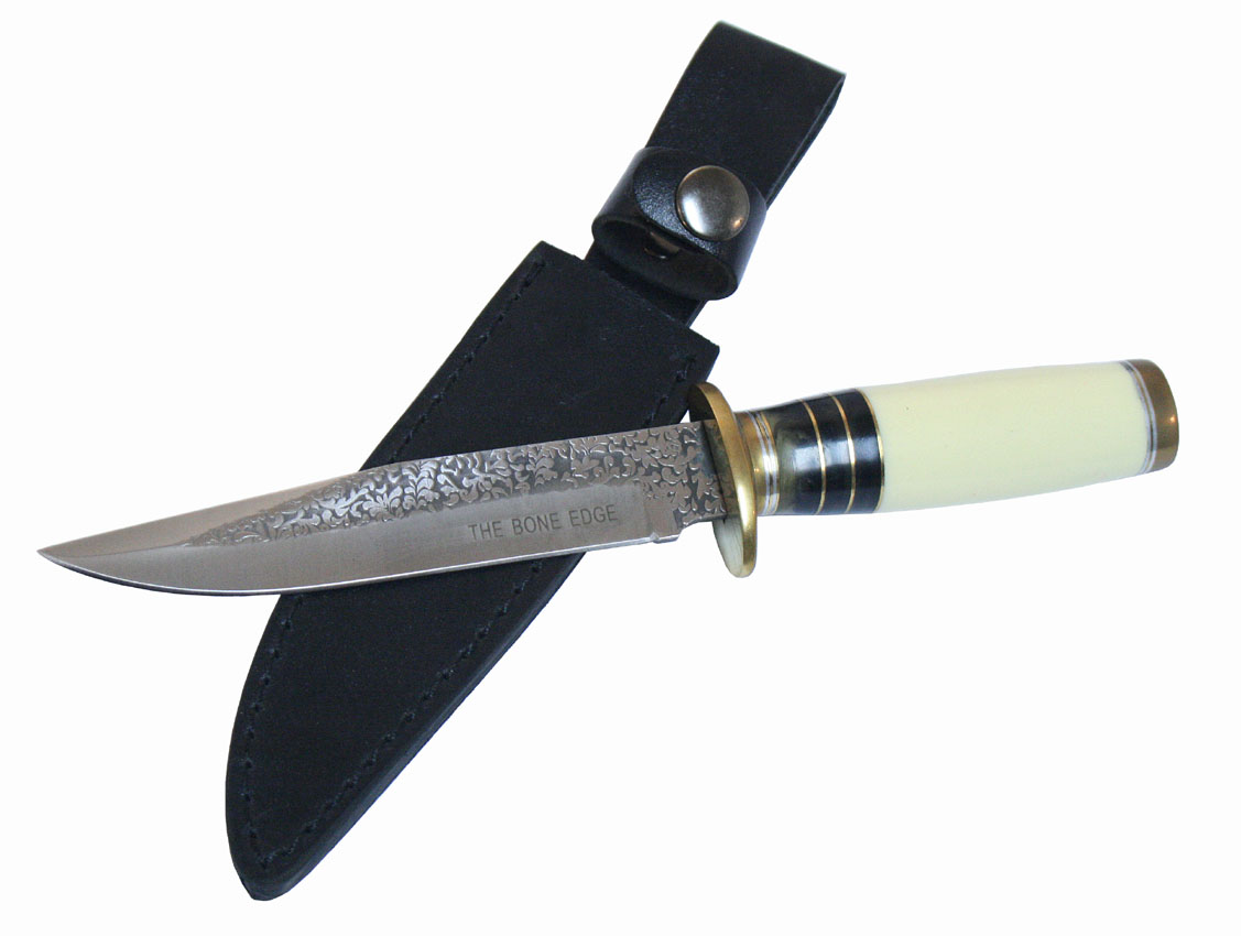 8.5" The Bone Edge Knife Real Bone Handle with Sheath
