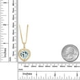 thumbnail image 2 of Gem Stone King 18K Yellow Gold Plated Silver Pendant with Chain Heart Shape Sky Blue Simulated Aquamarine and Moissanite (5.64 Cttw), 2 of 3