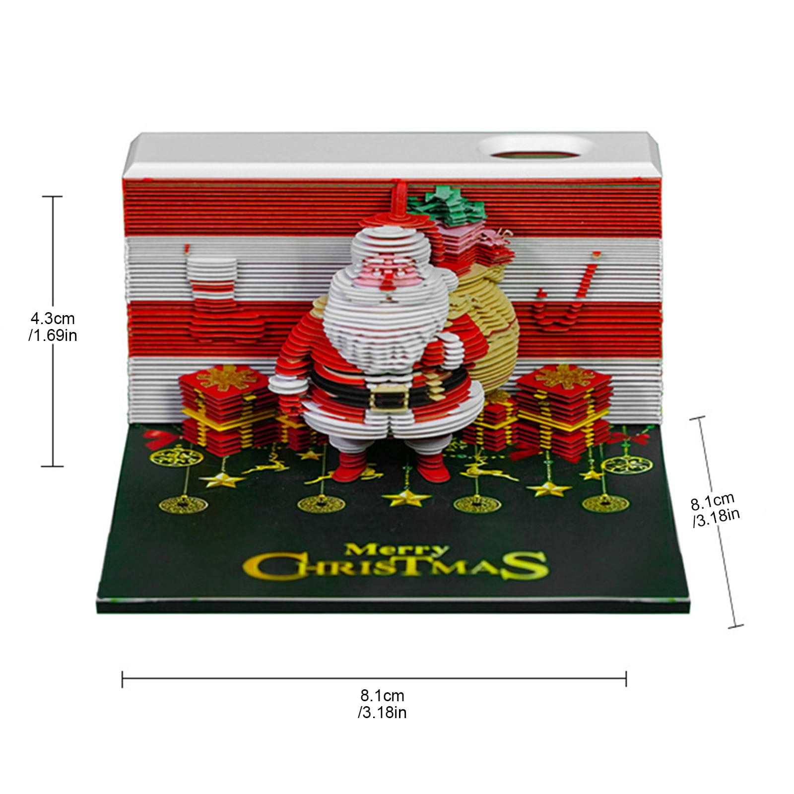 Clode 2026 3D Desk Calendar Notepad Christmas 3D Notepad Creative Sculpture Desk Calendar with Memo Notes | Christmas Themed Paper Art for Home & Decor 2022 Inspirational Wall Calendar