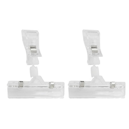 Unique Bargains Supermarkets Sign Mark Card Clear Pop Display Holder Clamp Sign Clips 2 Pcs