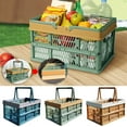 thumbnail image 1 of Xihbxyly Cesta de Almacenamiento Plegable y Apilable, Diseño de Plástico Reutilizable, Ligera y Duradera, Ideal para Picnic, Camping y Organización Del Hogar. Tamaño: 44,5 X 30,5 X 25,8 Cm., 1 of 7