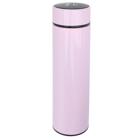 

LED Temperature Display Water Bottle Double Walled Vacuum Insulated Water Bottle Keep Cold Warm for Office Hiking CyclingPink