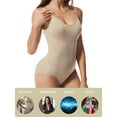 thumbnail image 5 of GOLD CARP Women Shaping Bodysuit Tummy Control Shapewear Seamless Body Shaper Leotard Adjustable Straps,Beige-Briefs,XL(US 12), 5 of 5