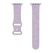 Compatible with Apple Watch Bands 40mm 44mm 41mm 45mm 38mm 42mm,Soft Silicone Engraved Wristwatches Band Sport Wristbands Replacement Strap For iWatch Series 7/SE/6/5/4/3/2/1 sunflower-Purple