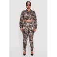 thumbnail image 3 of Women's Plus Size Side Ruched Patterned Zip Front Cropped Jacket, 3 of 5