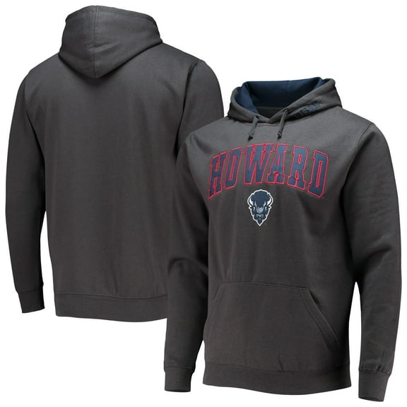 Men's Colosseum Charcoal Howard Bison Arch & Logo Hoodie