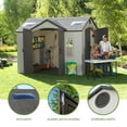 thumbnail image 4 of Lifetime Lockable Polyethylene Outdoor Storage Shed, 10' x 8', Tan & Brown (60001), 4 of 12
