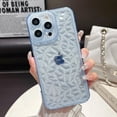 thumbnail image 5 of for iPhone 11 pro Clear Sparkly Case, 3D Diamond Pattern,Camera Raised Protection, Soft Silicone TPU,Glitter for Women, Girls - Blue, 5 of 10