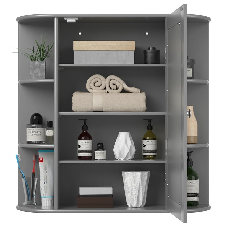 Costway Multipurpose Mount Wall Surface Bathroom Storage Cabinet 