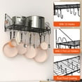 thumbnail image 5 of 28 Inch Pot Rack Wall Mounted, Pots and Pans Organizer with 12 Hooks and 2 Pot Lid Holders, Heavy Duty Steel Pot and Pan Hanger for Kitchen Cookware Utensils Storage 34.7" Lx13 Wx12.6 H, 5 of 14