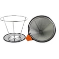 thumbnail image 4 of Injueey Gotero de café con cono TureClos con soporte Filtro de café reutilizable de doble cubierta de acero inoxidable Juegos de servir café y té Injueey HA2424-00B, 4 of 6