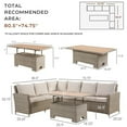 thumbnail image 2 of Grand Patio Sunbrella Fabric 6-Person Corner Sofa with Adjustable Height Table, Thick Cushion, Full Aluminum Frame, and Weatherproof PE Wicker, 2 of 14