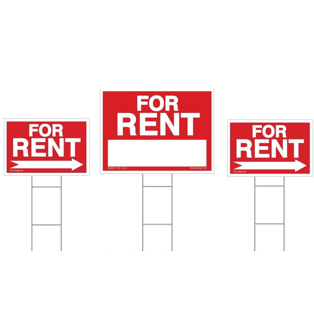 3Pack For Rent Sign Kit Double Sided Signs With Heavy Duty Stakes
