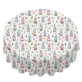 thumbnail image 2 of Easter and Gnomes White Pattern Round Tablecloth 60", Wrinkle-Resistant Wipeable Cover for Kitchen, Dining, Picnic & Patio, 2 of 6