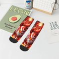 thumbnail image 7 of Fuzoiu Red Leaf Flame Fox Print Adult Socks, Crew Moisture-wicking Socks, Unisex Cushion Crew Socks,Casual Sports Ankle Socks, 7 of 7