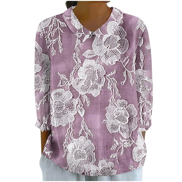 T-shirts en Lin pour Femmes Chemise à Col à Manches Longues Blouses Ultra Douces Texturées Chandail en Molleton Athlétique Extensible Chandail Automne Hiver Blouses
