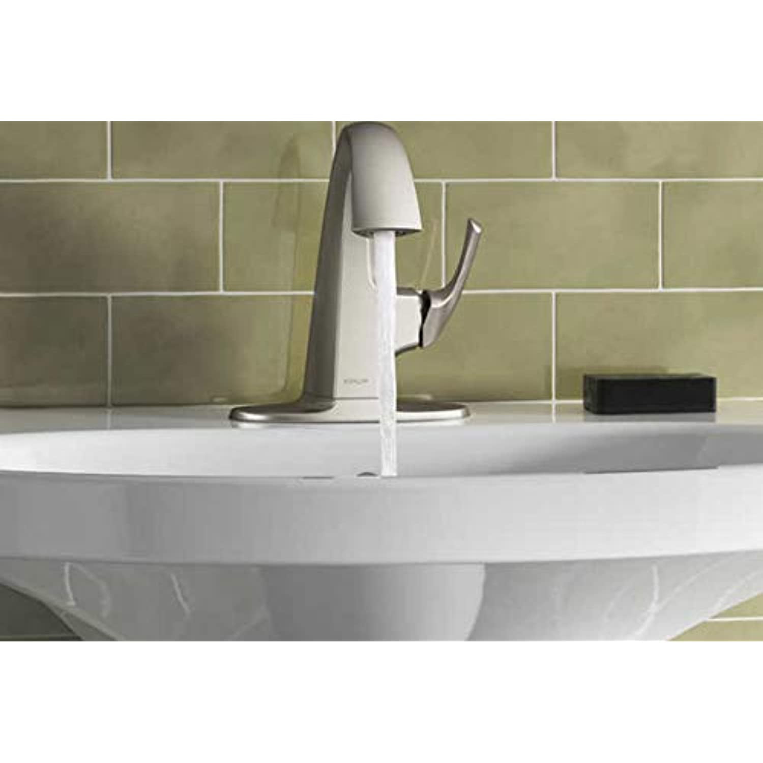 Kohler Aderlee Vibrant Brushed Nickel Bathroom Sink Faucet with Drain 
