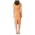 thumbnail image 2 of BARDOT Womens Orange Slitted Zippered Corset Boning Lined Lace Sleeveless Halter Below The Knee Evening Sheath Dress 4, 2 of 4