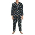 thumbnail image 3 of Sikiie Fast Food Mens Pajama Set, Soft Warm Long Sleeve Sleepwear, Cozy Button-Down Pjs for Men-Medium, 3 of 7