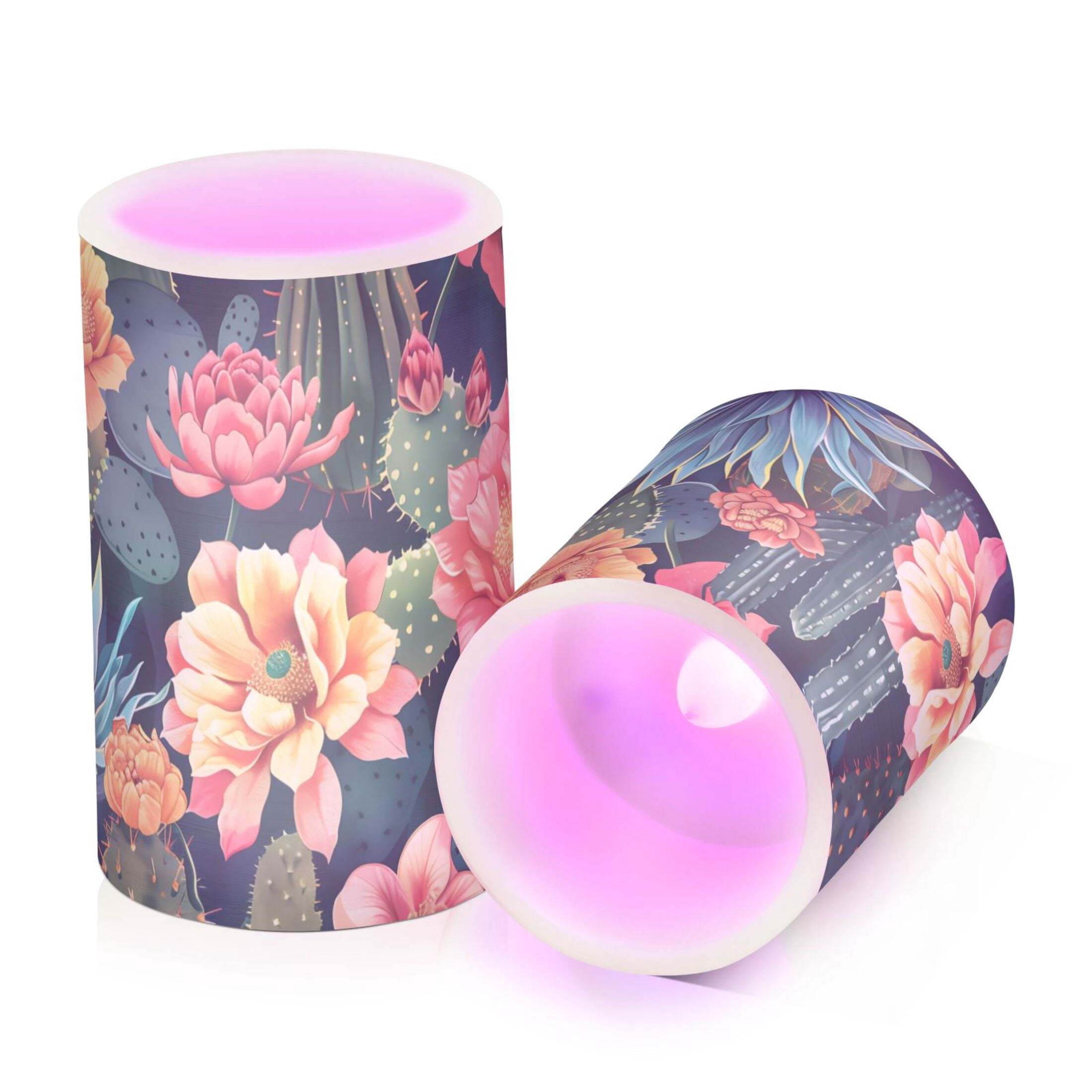 Cactus and Flower Flameless Candles with Remote Timer LED Battery Operated Flickering Candle Light for Festival Wedding Home Party