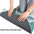 thumbnail image 3 of Green and White Geometric Quatrefoil Pattern Hot Yoga Mat Towel Non Slip for Hot Yoga - Quick-Drying Yoga Mat Cover with 4 Corner Pockets with Travel Bag - Hot Yoga Towel Non Slip 74"x26", 3 of 6
