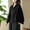 Black, variant on Women's Jackets Plus Size with Hood Under $15 Fashionable Solid Color And Linen Hooded Long Sleeved Sun Protection Outer Short Jacket