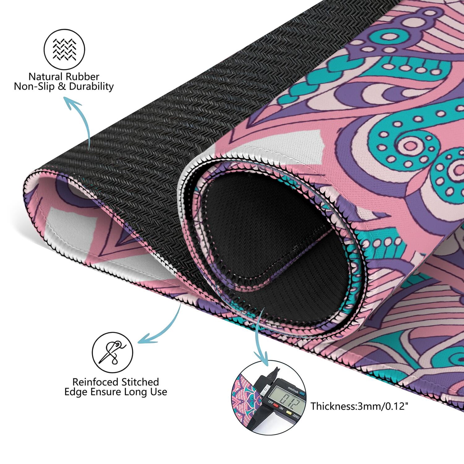 Mandala Mahjong Mat for Table, 31.5*31.5in Anti Slip American Mahjong Table Cloth, Noise Reduction, Neoprene Mah jongg Mat with Carrying Bag & 3 Dices, Mahjong Accessories Gift, Board Tile Games Mats