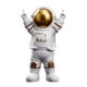 thumbnail image 4 of Estatua de astronauta, figura decorativa para habitación de niños, escultura en miniatura de astronauta, espacio exterior, juguetes educativos de aprendizaje preescolar divertidos Oro 15x10x25CM, 4 of 9