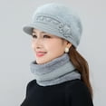 thumbnail image 6 of Womens Winter Knitted Hat Scarf Set with Fleece Lined Ski Hat Berets Hat, 6 of 7