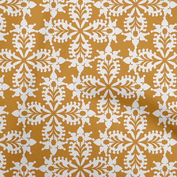 oneOone Silk Tabby Gamboge Yellow Fabric Asian Ornamental Diy Clothing Quilting Fabric Print Fabric By Yard 42 Inch Wide