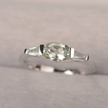 Natural Green Peridot 925 Sterling Silver Ring, Gift for Her, Pukharaj Ring, Birthstone Rings for Women, Gift For Her