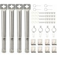thumbnail image 2 of 4 Piezas De Repuesto De Parrilla De Gas De Acero Inoxidable Ajustable Universal Accesorios De Parrilla De Quemador De Manguera Recta (Color: Plata), 2 of 5