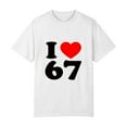 thumbnail image 3 of I Love 67 Heart Print Casual Tee For Men Women Birthday Gift Party Wear S OdeJous Cotton White, 3 of 5