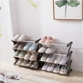 thumbnail image 2 of maskred 4-shelf Shoe Rack Stainless Steel Shoe Rack Shoes Closet with Non-woven Coffee coffee, 2 of 6