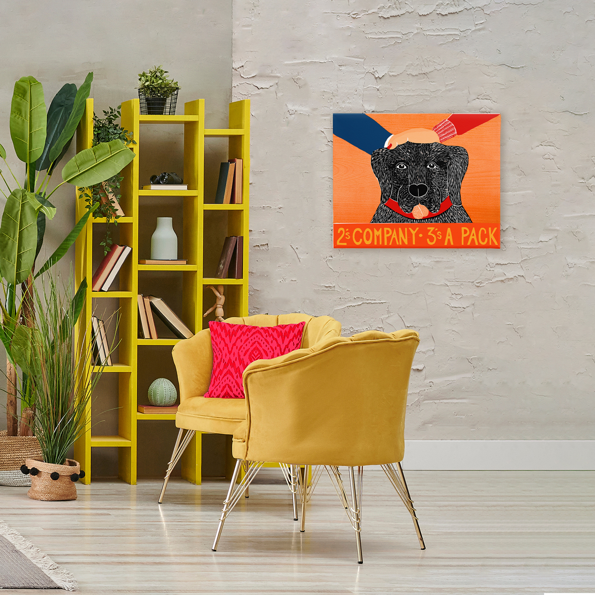 2's Company Dog Canvas Wall Art, design by Stephen Huneck