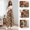 thumbnail image 6 of Women's Camo Wide Leg Pants High Waisted Elastic Waist Lounge Pants with Pockets Tulip Hem Casual Cropped Ankle Lenght for Daily Outdoor Wear Soft Comfy, 6 of 10
