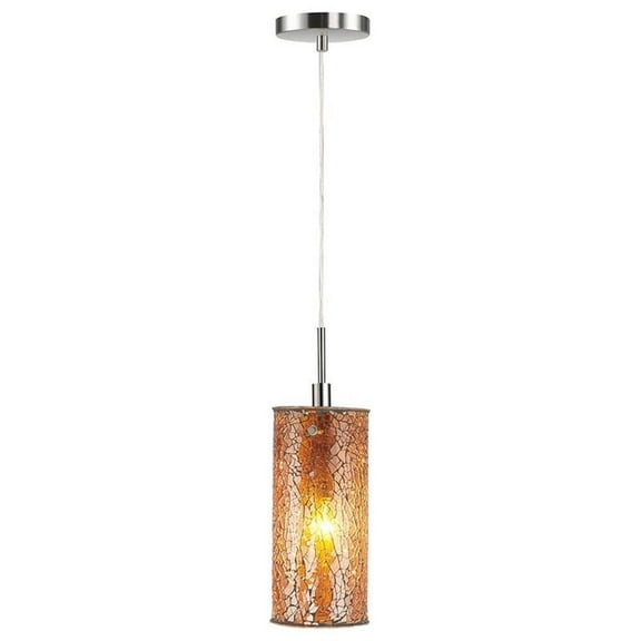 Woodbridge Lighting Tube Eclipse 1-Light Metal Mini Pendant in Amber/Orange