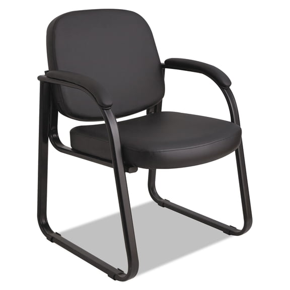 Alera Genaro Series Half-Back Sled Base Guest Chair, 24.63" x 26.63" x 34", Black Seat/Black Back, Black Base -ALERL43C16