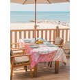thumbnail image 3 of 60x84 Inch Outdoor Tablecloth with Umbrella Hole Zipper Rectangle Ocean Turtle Rectangular Tablecloths Waterproof Summer Gradient Coastal Waves Tropical Animal Patio Table Cloth Cover for Picnic, 3 of 8