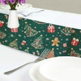 thumbnail image 4 of Yayeee Table Runner 70 inches Long Home Kitchen Dinning Party Decoration, Green Christmas Gingerbread, 4 of 7