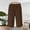 Coffee, variant on Women's Button Split Hem Capri Pants, Elastic Waist Casual Summer Capris, Gray, XL