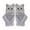 Gray, variant on Lovely Plush Cat Mittens Fingerless Gloves for Women Flip Half Finger Gloves