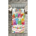thumbnail image 3 of Ambesonne Birthday Party Quilted Bedspread Set 2 Pcs, Cake Candles Hearts, Twin Size, Multicolor, 3 of 3