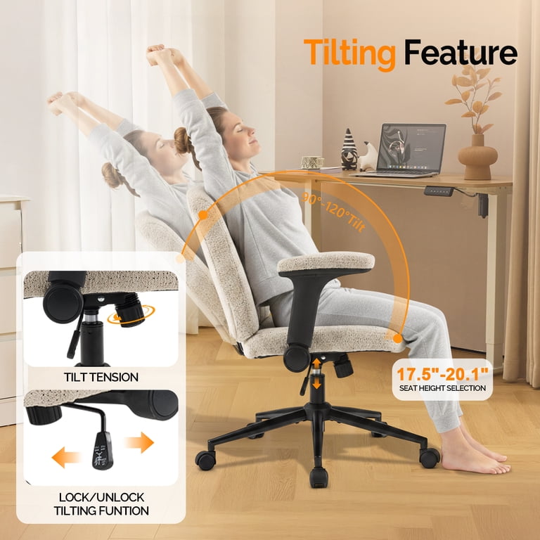 Ktaxon Office Chair, Flip-Top Armrest Desk Chair on Metal Star