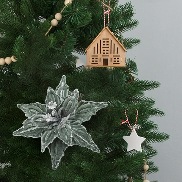 Adorno para Árbol de Navidad con Flores de Tela Simuladas