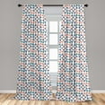 thumbnail image 4 of Ambesonne Modern Curtains, Flower Like Shapes Ornament, Pair of 28"x95", Dark Sky Blue Coral and Teal, 4 of 4