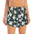 thumbnail image 2 of Goofa Lilies Flowers Printed Women 2 in 1 Running Shorts,Quick Dry Athletic Workout Shorts,High Waisted Athletic Shorts with Liner Pockets-Small, 2 of 9
